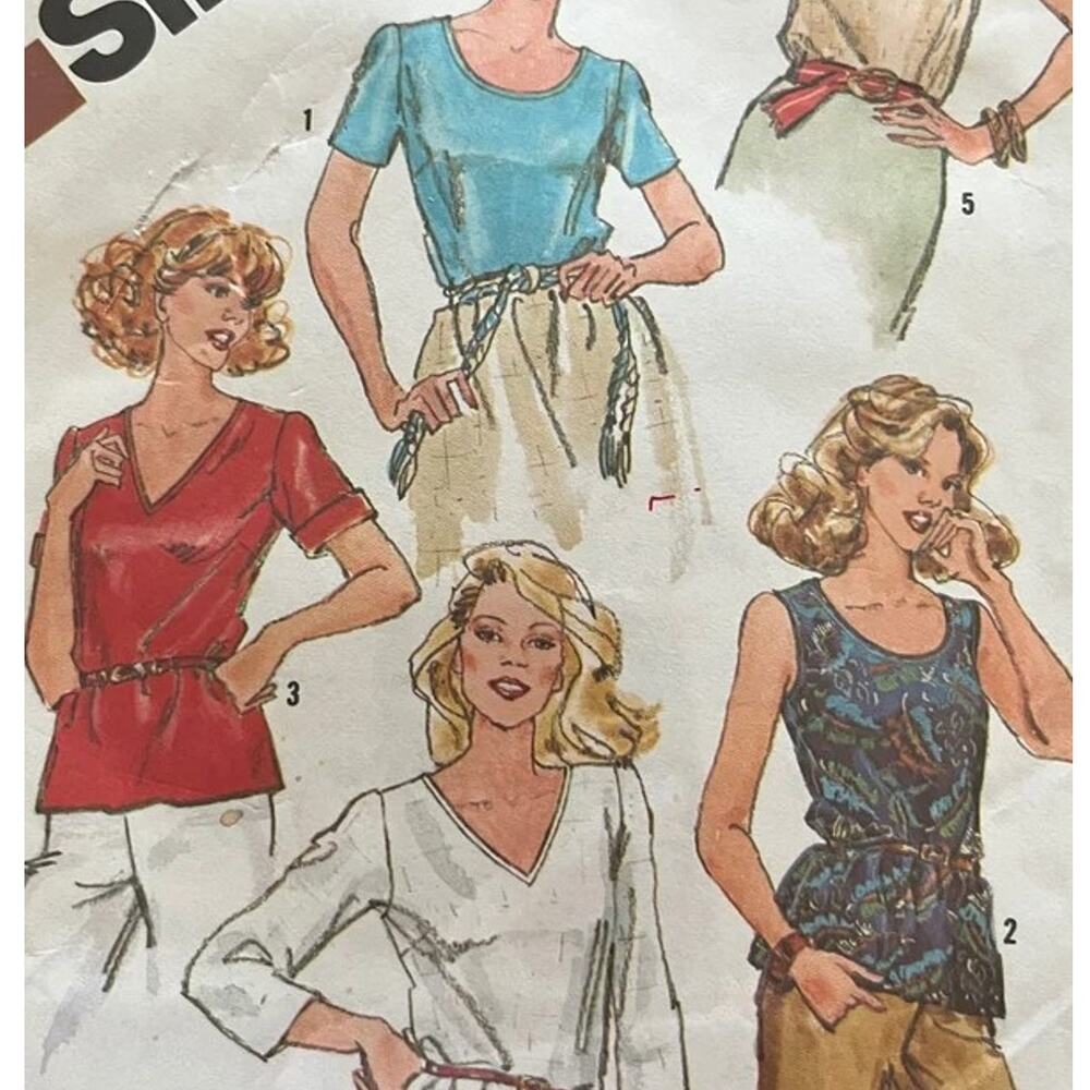 Vtg Top Pattern Miss 18 & 20 Simplicity 5380 Tank Classic Timeless Minimalist